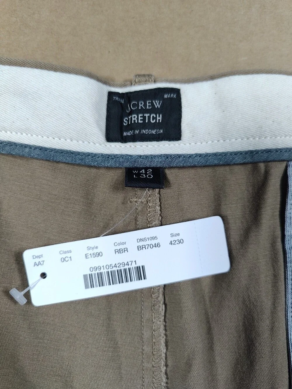 NWT J.Crew Lot Of 2 Broken-In Brown Beige 770 Straight Cotton Chinos Sz 42Wx25L